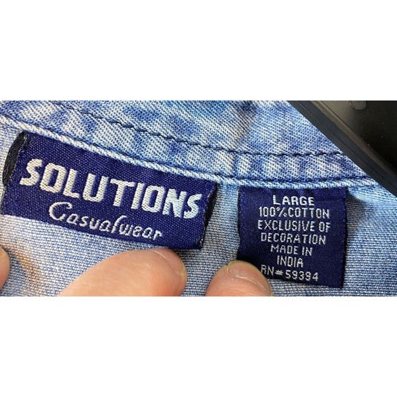 Women’s ‘Solutions Original’ Denim Button Down Dog Theme, size large - Picture 4 of 16